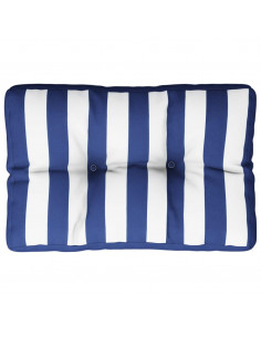 Cuscino per Pallet Strisce Bianche e Blu 50x40x12 cm in Tessuto 2