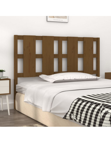 Testiera Letto Miele 145,5x4x100 cm in Legno Massello di Pino