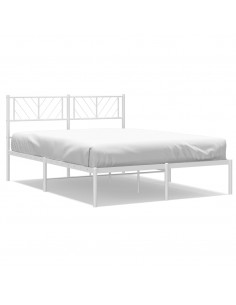 Giroletto con Testiera Metallo Bianco 135x190 cm 2