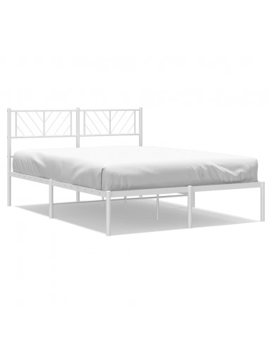 Giroletto con Testiera Metallo Bianco 135x190 cm