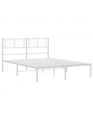 Giroletto con Testiera Metallo Bianco 135x190 cm