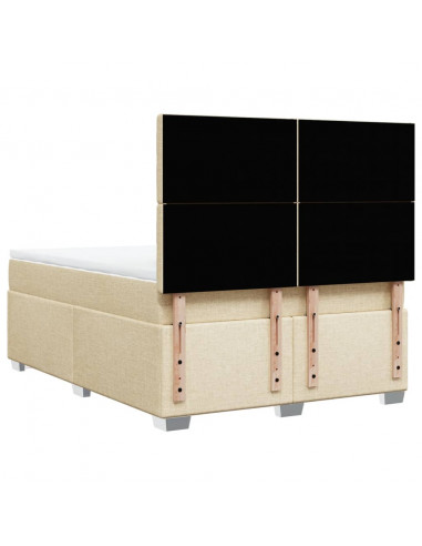 Giroletto a Molle con Materasso Crema 140x200 cm in Tessuto