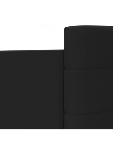 Giroletto con Testiera e LED Nero 75x190 cm