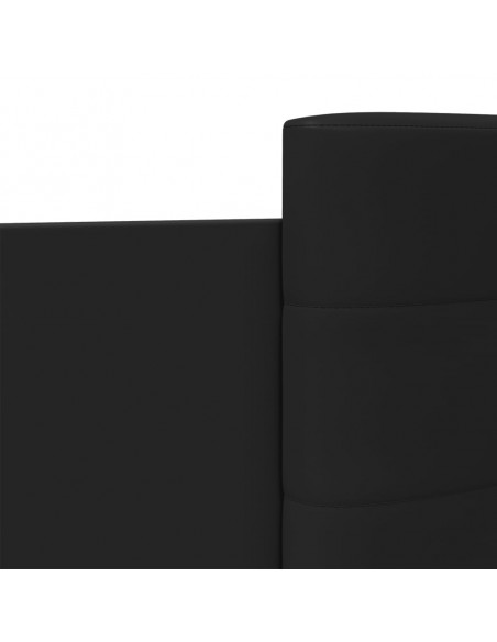 Giroletto con Testiera e LED Nero 75x190 cm