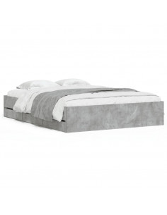 Giroletto Cassetti Grigio Cemento 140x200 cm Legno Multistrato 2