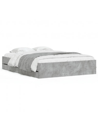 Giroletto Cassetti Grigio Cemento 140x200 cm Legno Multistrato