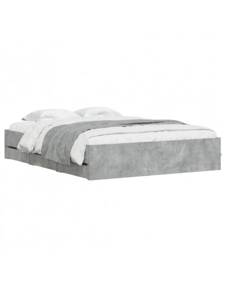 Giroletto Cassetti Grigio Cemento 140x200 cm Legno Multistrato