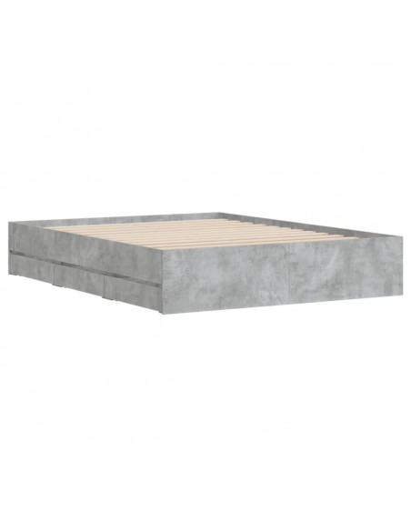 Giroletto Cassetti Grigio Cemento 140x200 cm Legno Multistrato