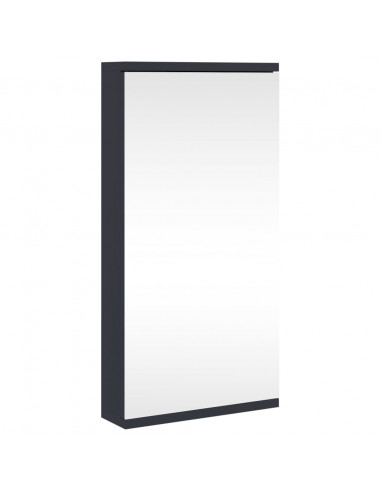 Armadietto Angolare con Specchio da Bagno Grigio 30x24x60 cm