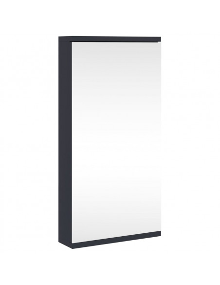 Armadietto Angolare con Specchio da Bagno Grigio 30x24x60 cm