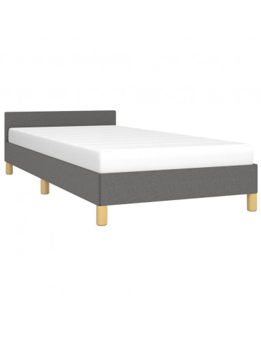 Giroletto con Testiera Grigio Scuro 90x200 cm in Tessuto