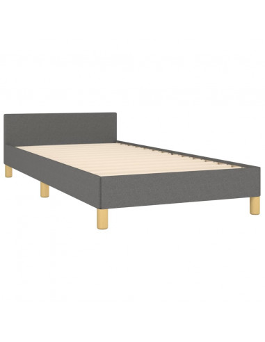 Giroletto con Testiera Grigio Scuro 90x200 cm in Tessuto