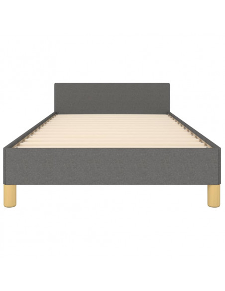 Giroletto con Testiera Grigio Scuro 90x200 cm in Tessuto