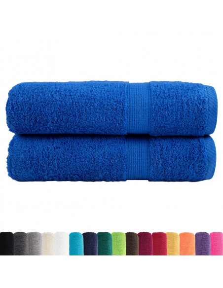 Asciugamani per Sauna 2 pz Blu 50x100 cm 600gsm 100% Cotone