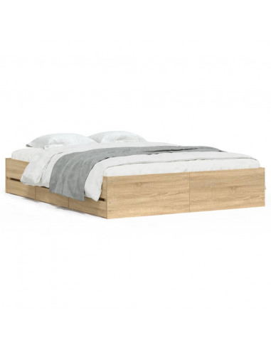 Giroletto Cassetti Rovere Sonoma 140x200 cm Legno Multistrato