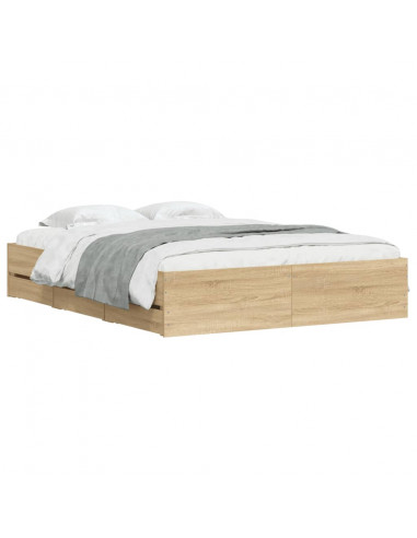 Giroletto Cassetti Rovere Sonoma 140x200 cm Legno Multistrato