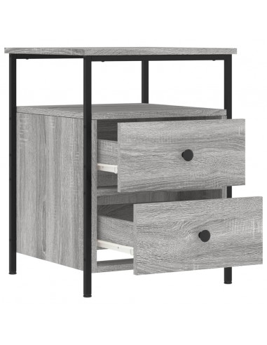 Comodini 2 pz Grigio Sonoma 44x45x60 cm in Legno Multistrato