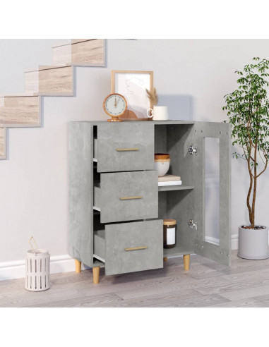 Credenza Grigio Cemento 69,5x34x90 cm in Legno Multistrato