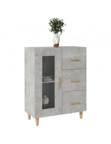 Credenza Grigio Cemento 69,5x34x90 cm in Legno Multistrato