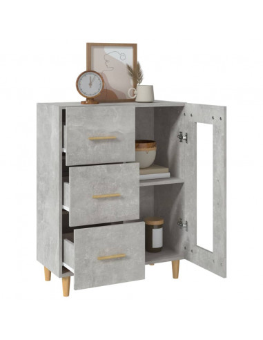 Credenza Grigio Cemento 69,5x34x90 cm in Legno Multistrato