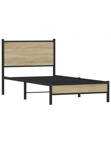 Giroletto senza Materaso in Metallo Rovere Sonoma 90x190 cm