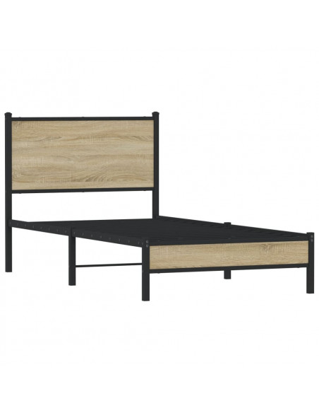 Giroletto senza Materaso in Metallo Rovere Sonoma 90x190 cm