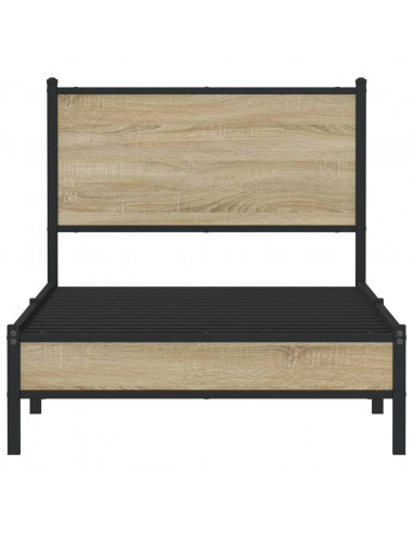 Giroletto senza Materaso in Metallo Rovere Sonoma 90x190 cm