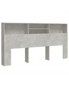 Testiera con Contenitore Grigio Cemento 200x19x103,5 cm 2