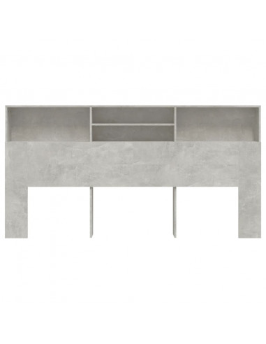 Testiera con Contenitore Grigio Cemento 200x19x103,5 cm