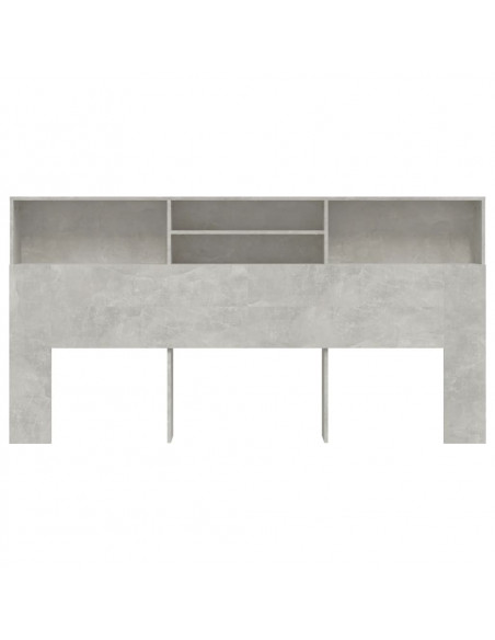 Testiera con Contenitore Grigio Cemento 200x19x103,5 cm
