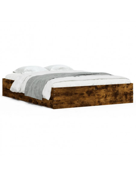 Giroletto con Cassetti Rovere Fumo 140x200 cm Legno Multistrato
