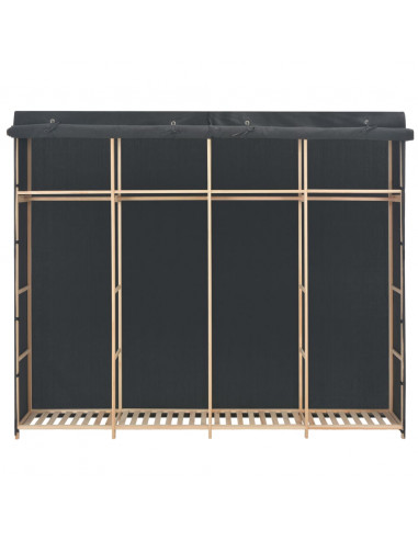 Armadio Grigio 200x40x170 cm in Tessuto