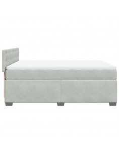 Giroletto a Molle con Materasso Grigio Chiaro 160x200cm Velluto 2