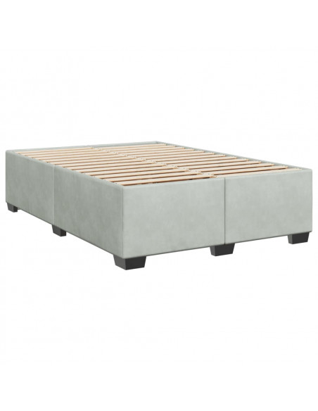 Giroletto a Molle con Materasso Grigio Chiaro 160x200cm Velluto