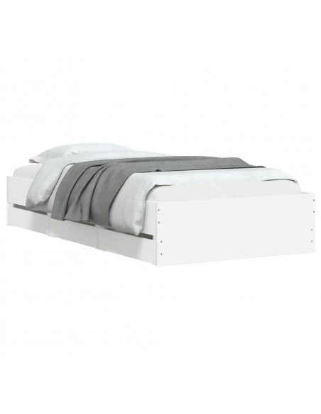 Giroletto con Cassetti Bianco 90x200 cm in Legno Multistrato