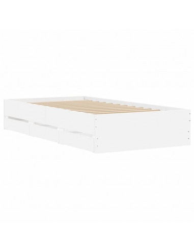 Giroletto con Cassetti Bianco 90x200 cm in Legno Multistrato