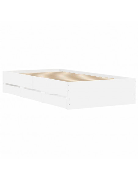 Giroletto con Cassetti Bianco 90x200 cm in Legno Multistrato