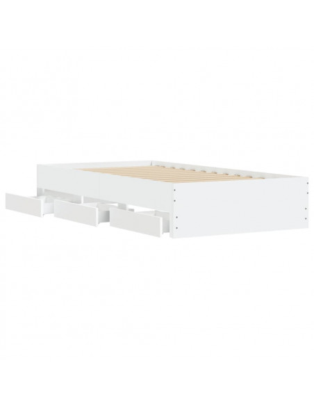 Giroletto con Cassetti Bianco 90x200 cm in Legno Multistrato