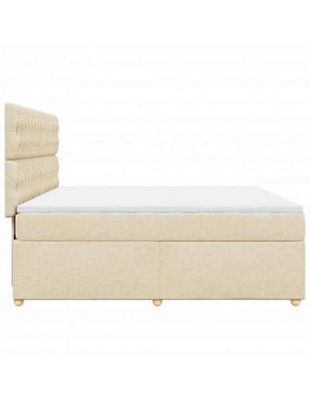 Giroletto a Molle con Materasso Crema 180x200 cm in Tessuto