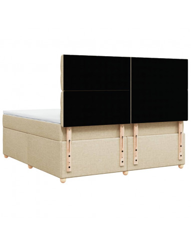 Giroletto a Molle con Materasso Crema 180x200 cm in Tessuto