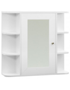Armadietto a Specchio Bianco 66x17x63 cm in MDF 2