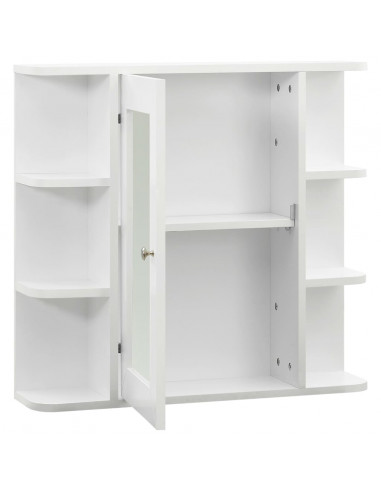 Armadietto a Specchio Bianco 66x17x63 cm in MDF