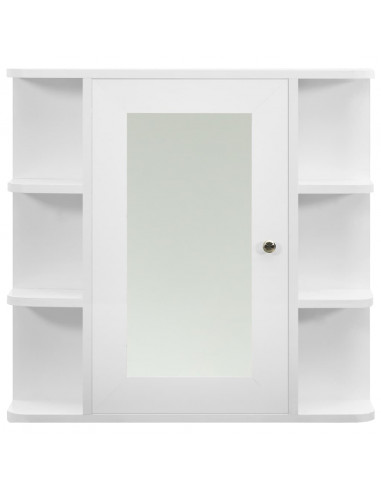 Armadietto a Specchio Bianco 66x17x63 cm in MDF