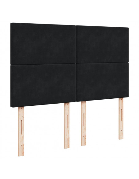 Giroletto a Molle con Materasso Nero 140x190 cm in Velluto