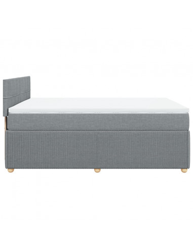 Giroletto a Molle con Materasso Grigio Chiaro 140x200cm Tessuto