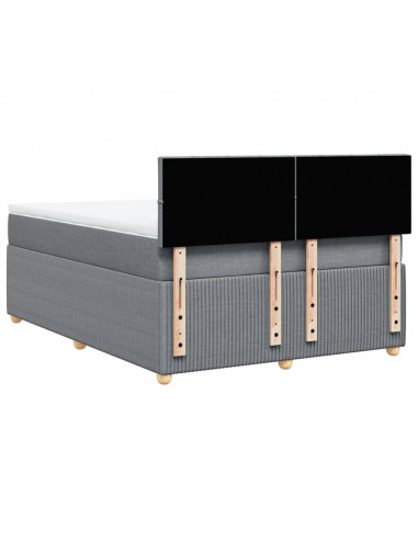 Giroletto a Molle con Materasso Grigio Chiaro 140x200cm Tessuto