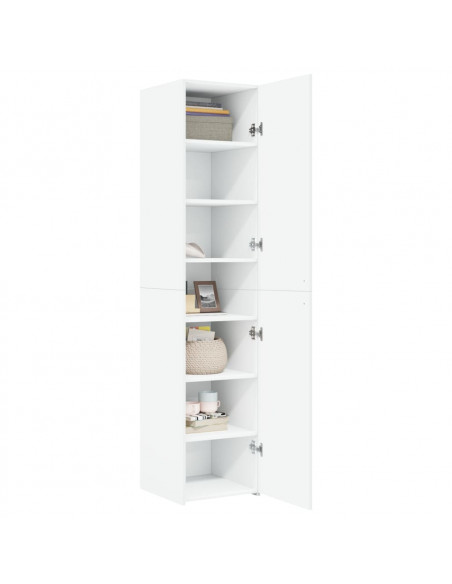 Credenza Bianca 40x42,5x185 cm in Legno Multistrato