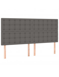 Testiere 4 pz Grigie 100x5x78/88 cm in Similpelle 2