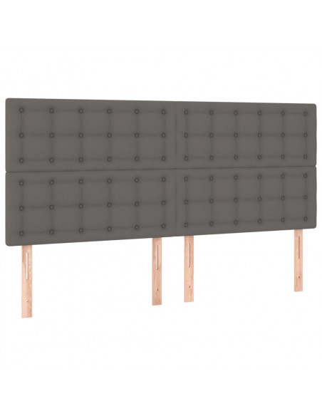 Testiere 4 pz Grigie 100x5x78/88 cm in Similpelle