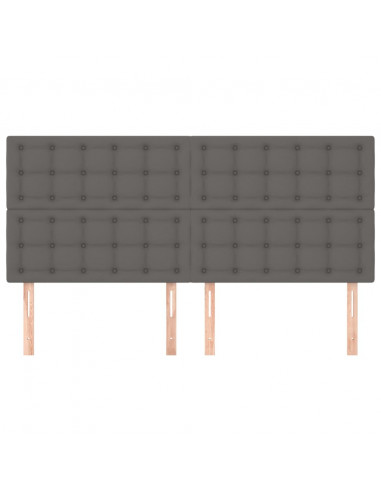 Testiere 4 pz Grigie 100x5x78/88 cm in Similpelle